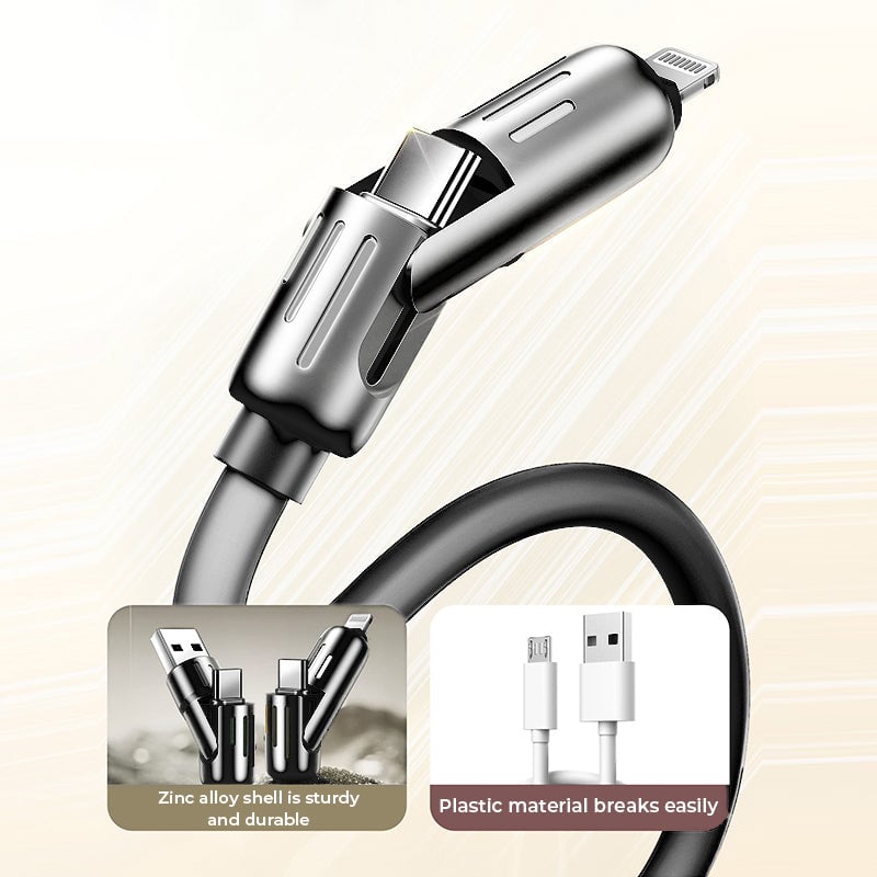 7-Color Breathing Light 240W 4-in-1 USB C Cable