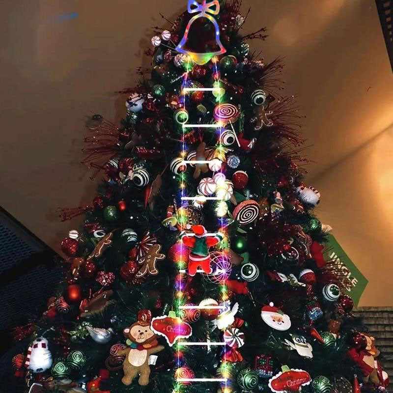 Christmas Santa Climbing Stairs Light