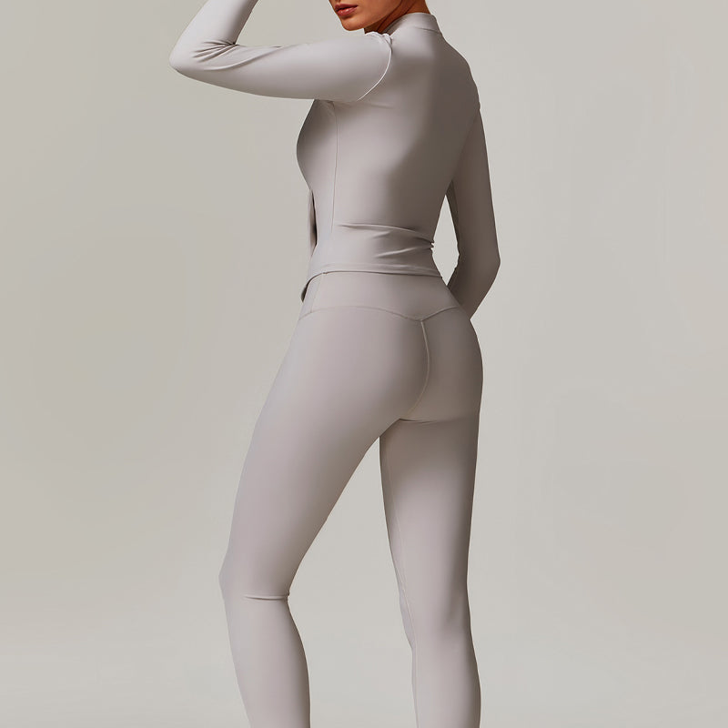 Women's Zip-Up Jacket & High-Waist Leggings Set
