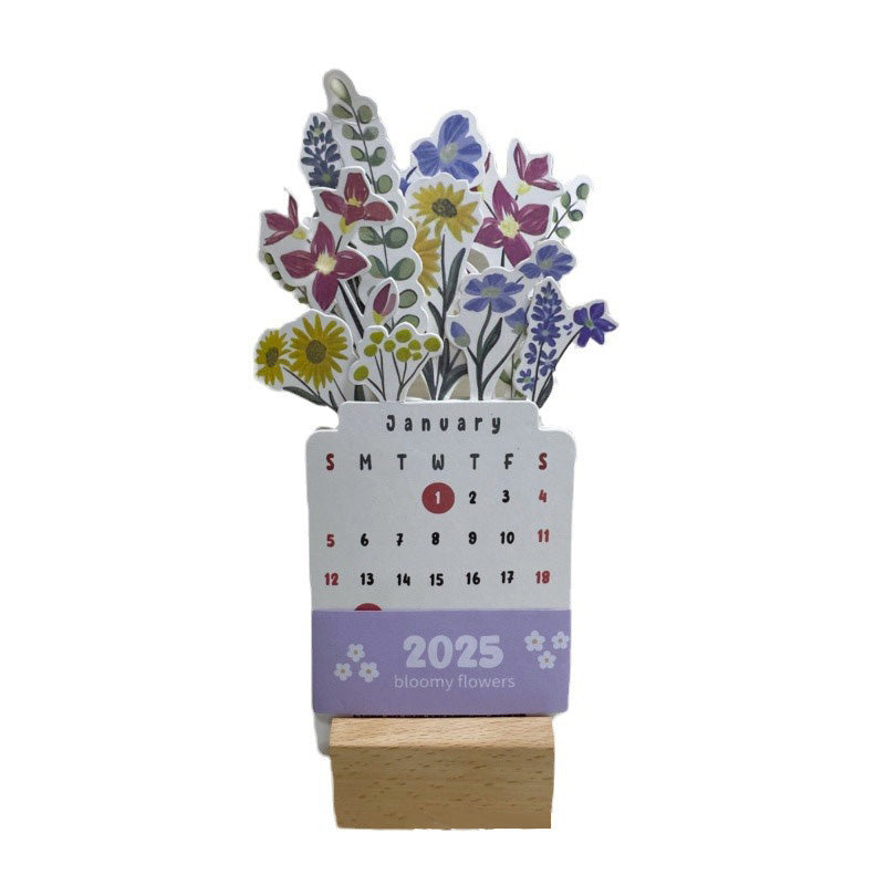 2025 blomma blommor skrivbordskalender