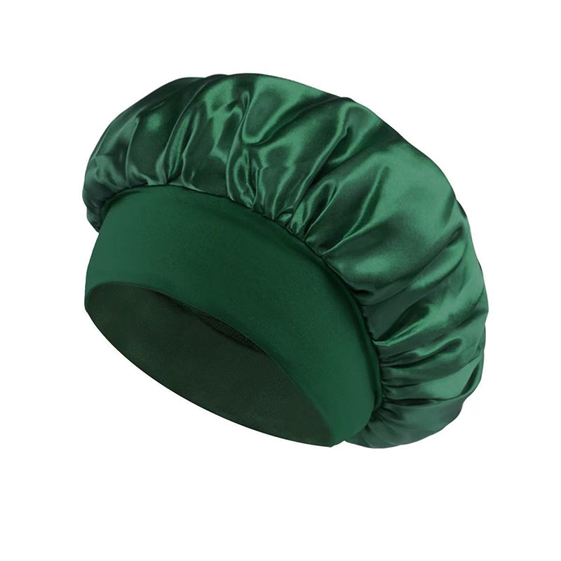 Breathable Silk Satin Sleep Bonnet with Elastic Wide Band