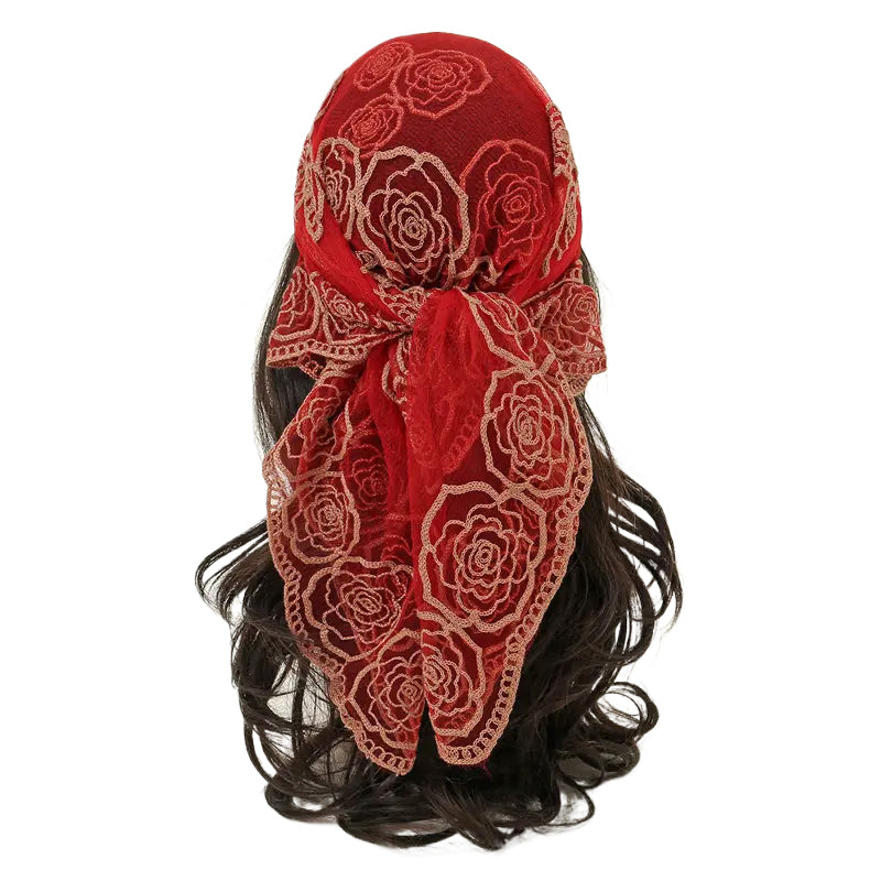 Spring Floral Mesh Scallop Design Bandana