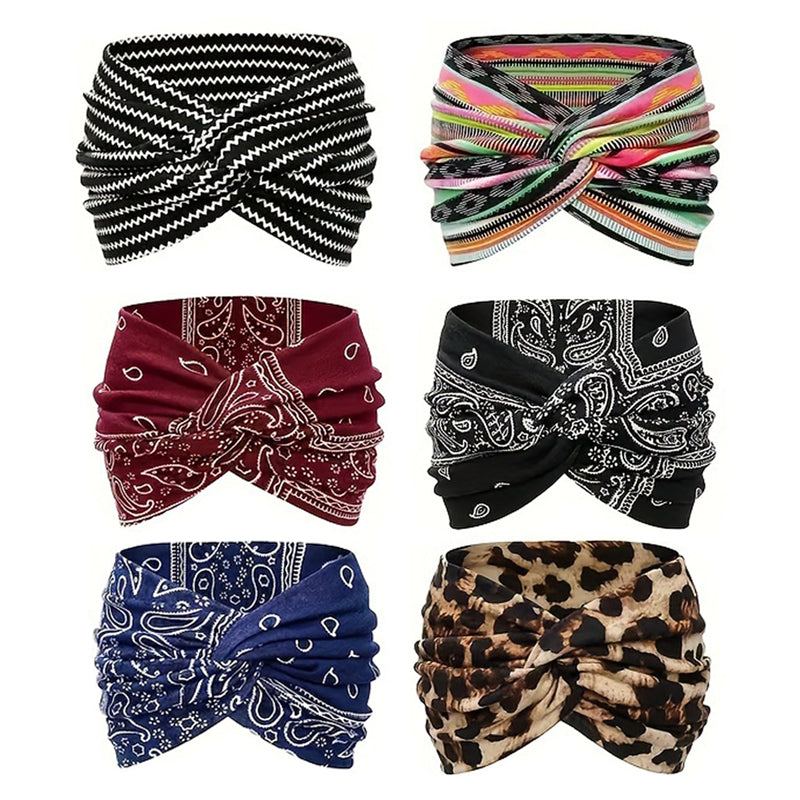 Vintage stijl brede tie-dye haarband