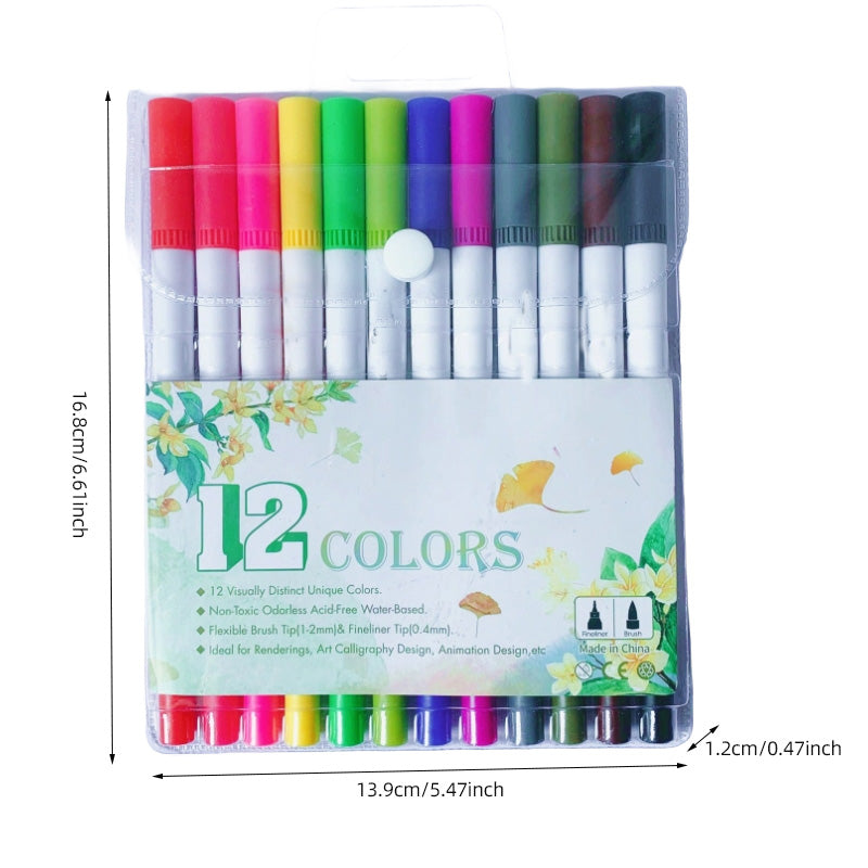 Dual-Tip Watercolor Markers