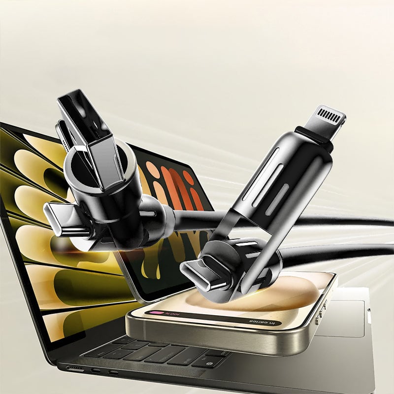 7-Color Breathing Light 240W 4-in-1 USB C Cable