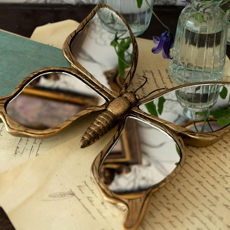 Handcrafted Dragonfly Butterfly Wall Mirror