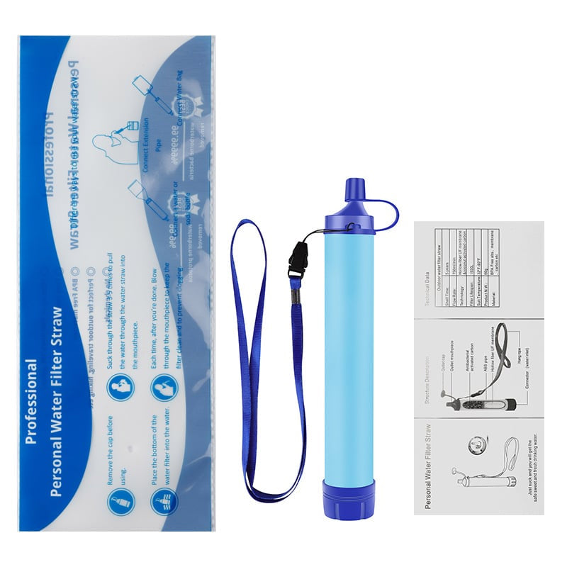 Personal Straw Water Filter for Camping, Hiking, Survival, Emergency, Travel