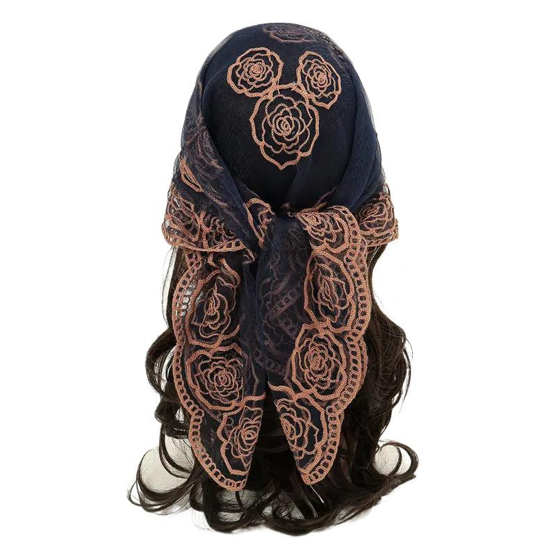 Spring Floral Mesh Scallop Design Bandana