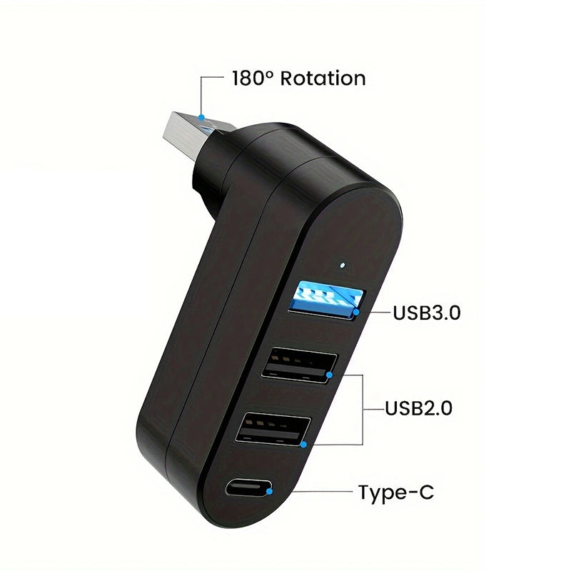 Multifunctional Mini Rotatable 3-port USB Port