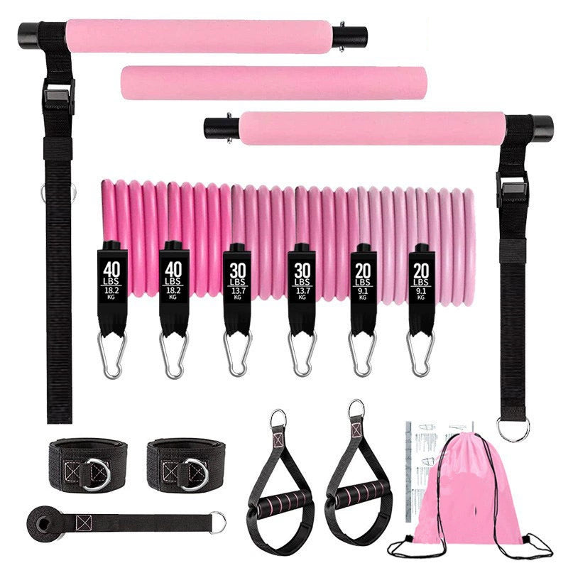 180lbs Pilates Bar Set with Resistance Bands for Women