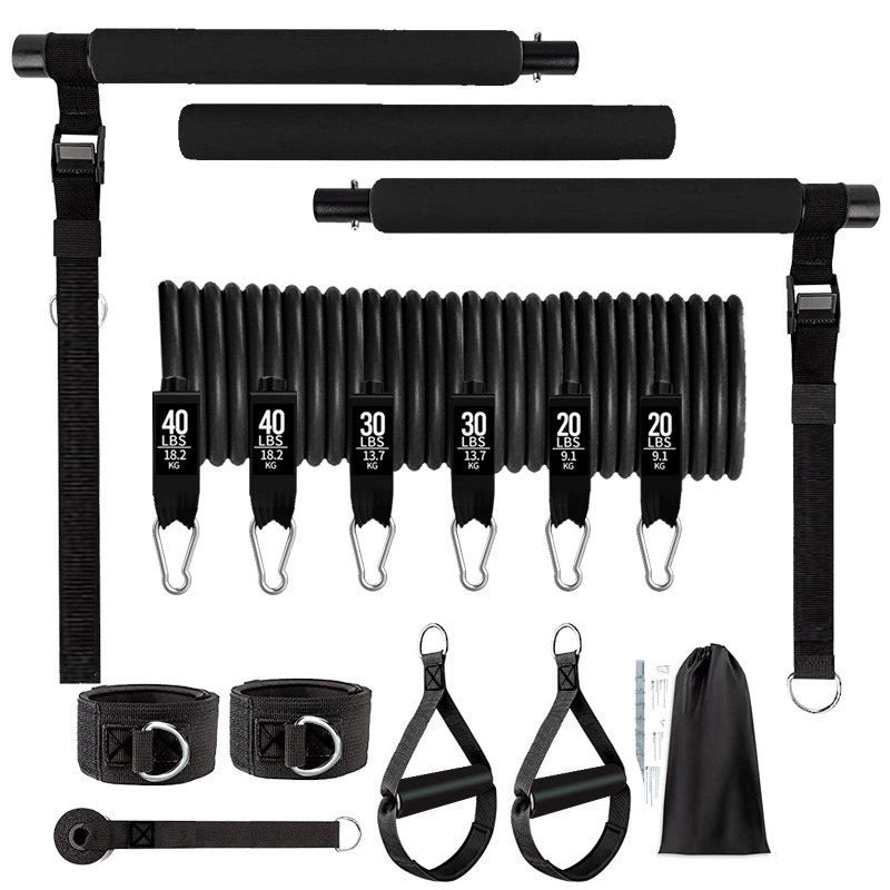 180lbs Pilates Bar Set with Resistance Bands for Women