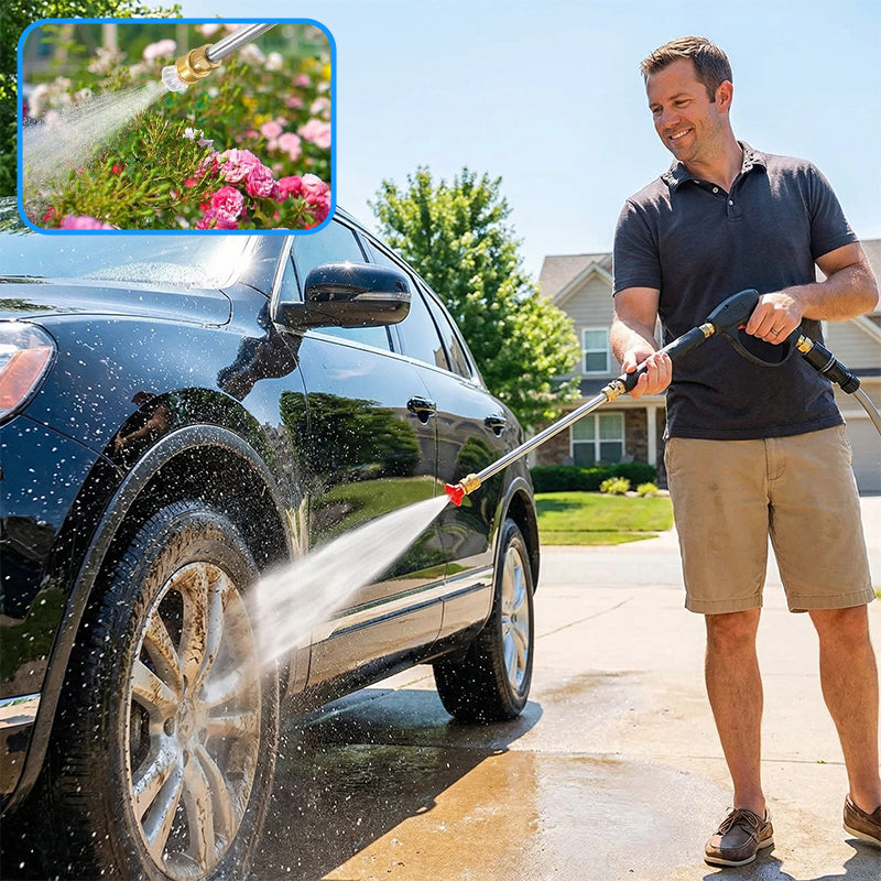 Garden Hose Nozzle High-Pressure Washer with 3 High-Pressure Nozzles