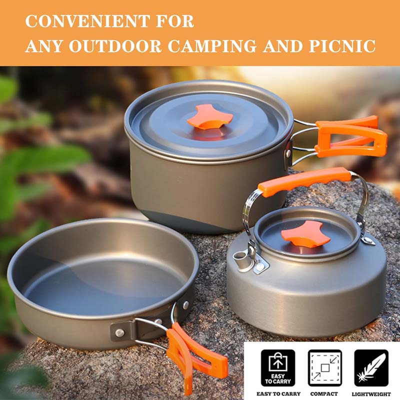 Portable Camping Cookware Mess Kit
