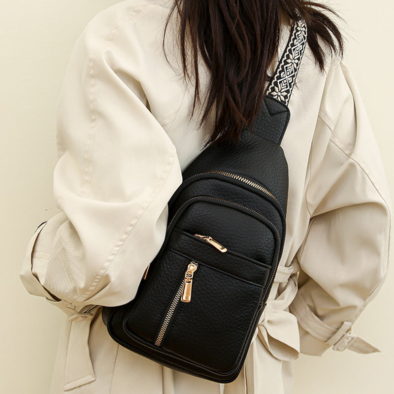 Avslappnad midjeväska med dragkedja för kvinnor