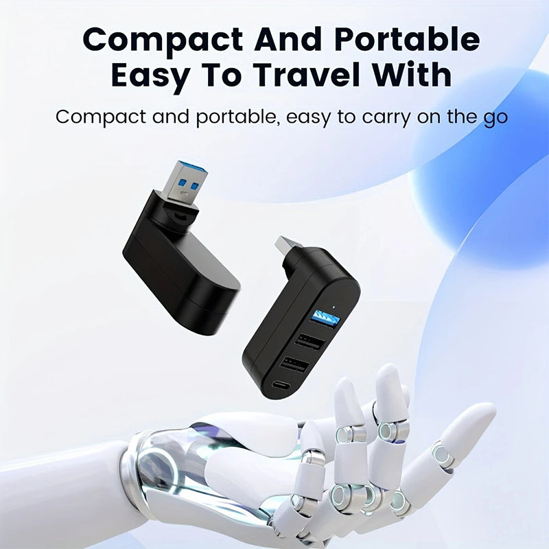 Multifunctional Mini Rotatable 3-port USB Port