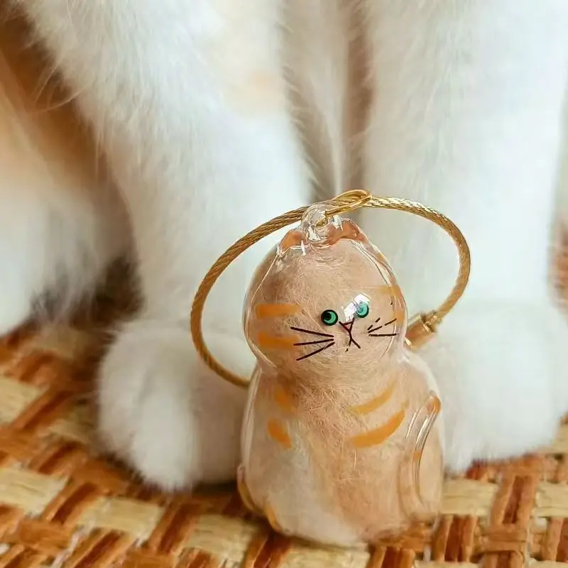 Cat Fur Keepsake Keychain – Transparent Memory Pendant for Pet Hair Storage