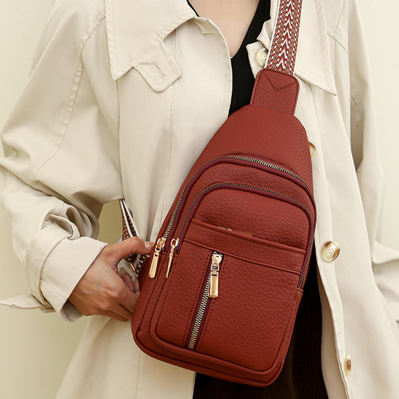 Avslappnad midjeväska med dragkedja för kvinnor