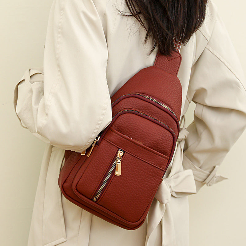 Avslappnad midjeväska med dragkedja för kvinnor