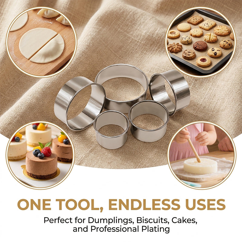 Premium 430 Stainless Steel Round Pastry Cutters