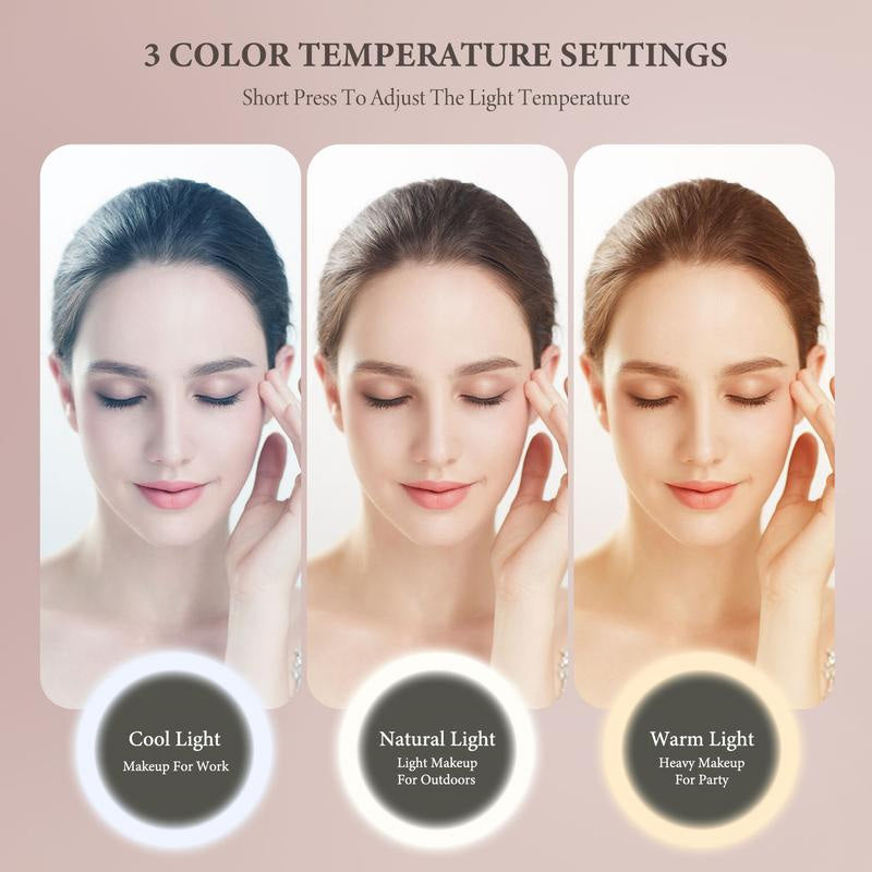 Travel Makeup Case with LED Mirror and Adjustable Dividers