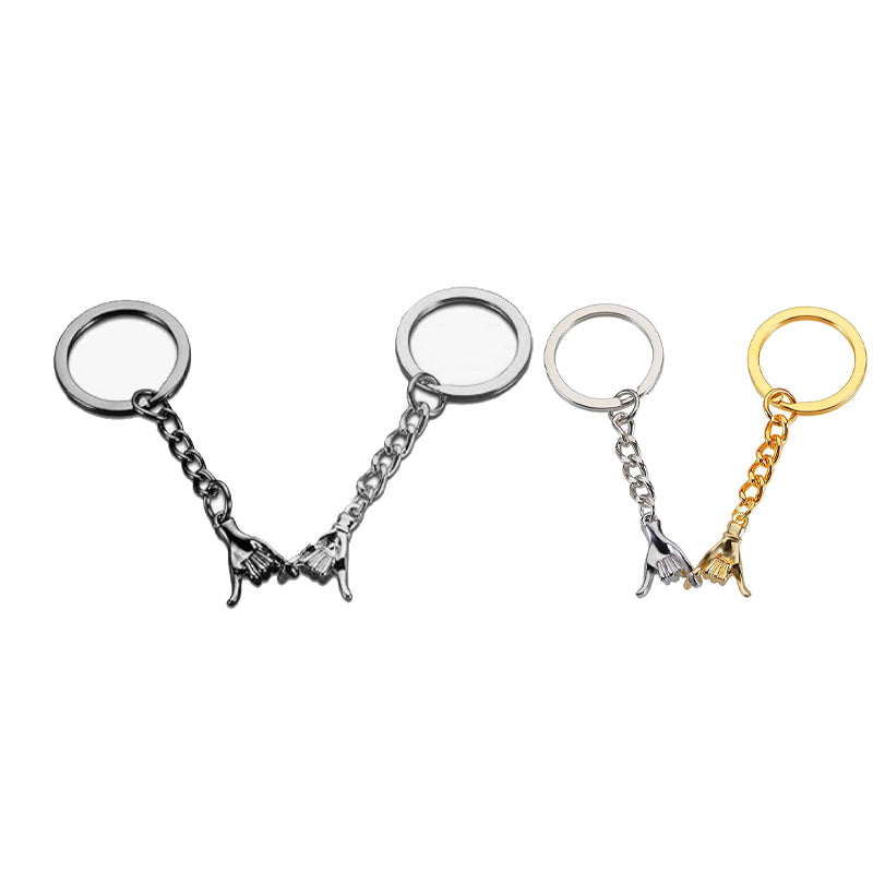 Couple Hand-Holding Creative Keychain Set
