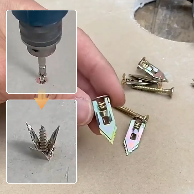 Gipsplatt Expansionsankare + Högstyrk Sinkskruvar Kit (Förpackning med 100)