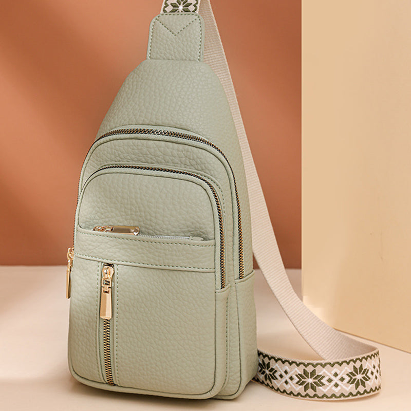 Avslappnad midjeväska med dragkedja för kvinnor