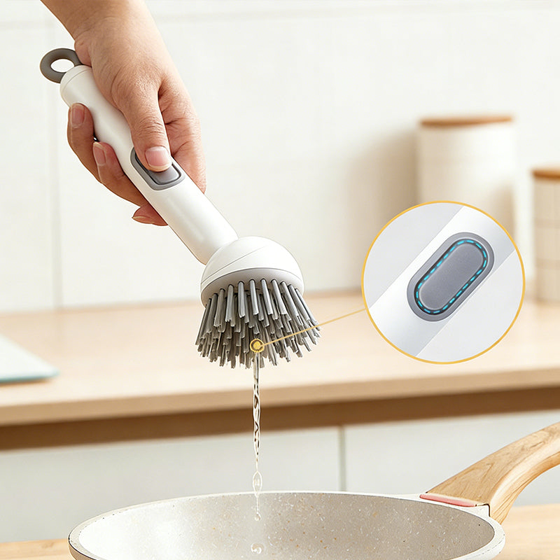 6-in-1 Dish Brush with Soap Dispenser