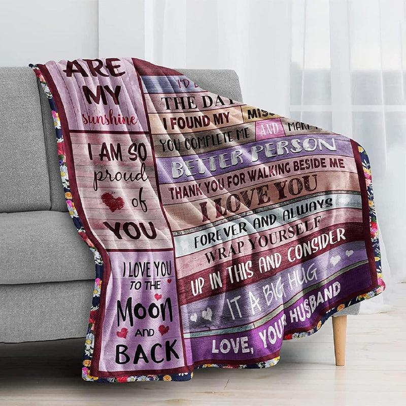 To My Wife Blanket – Romantic Gift from Husband