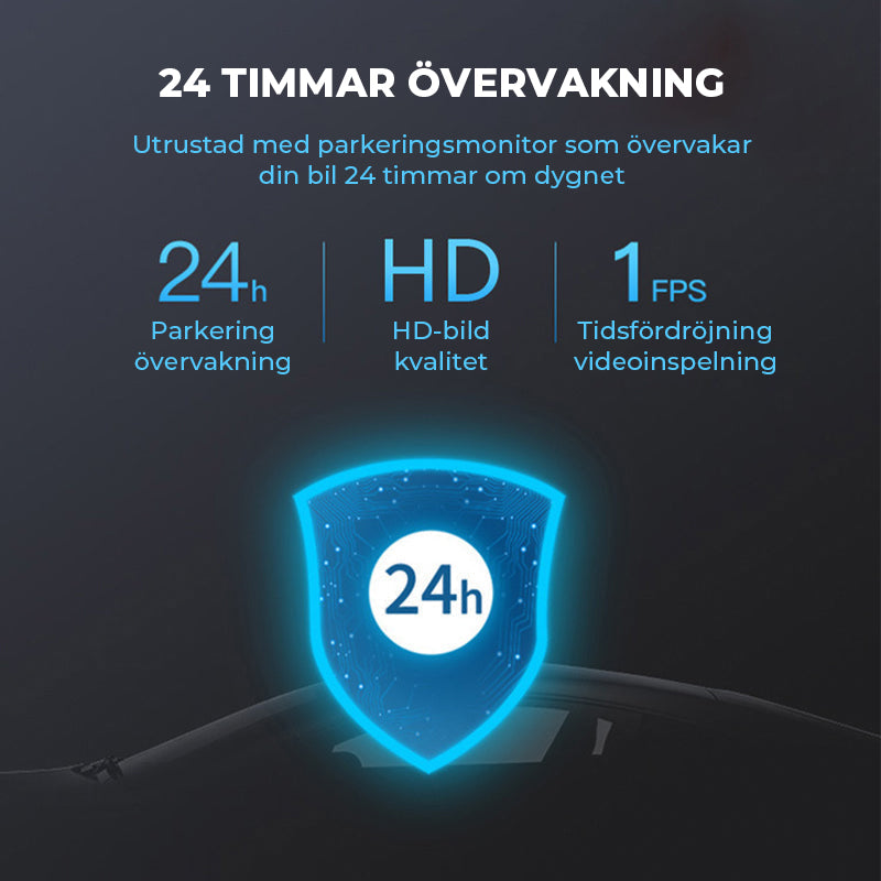 1080P HD 360° Roterande Mini ADAS Dashcam