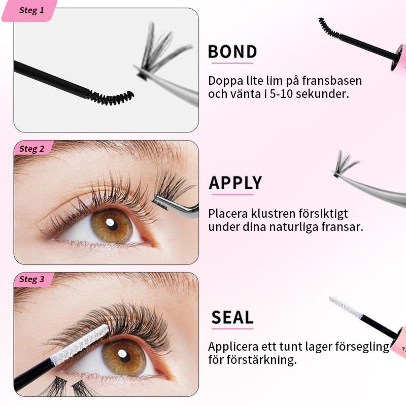 Naturligt fluffigt set med lösögonfransar