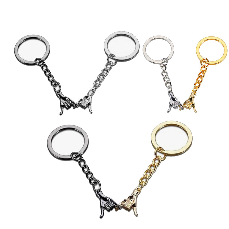 Couple Hand-Holding Creative Keychain Set