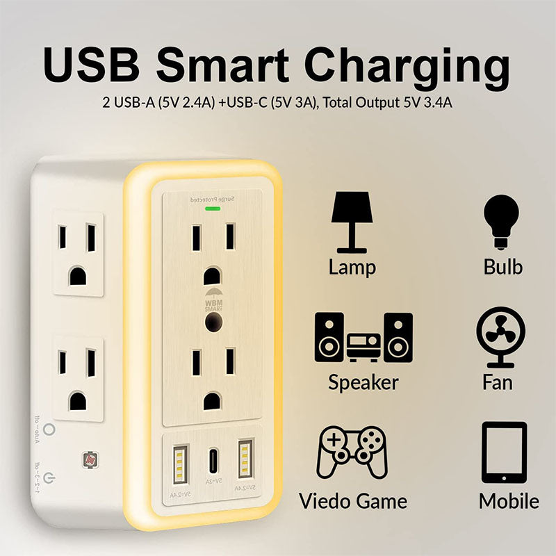 Multi Plug Outlet Surge Protector (American Standard)