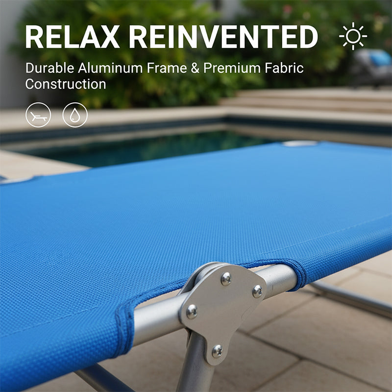 Portable Folding Beach Lounge Chair with Backpack Straps