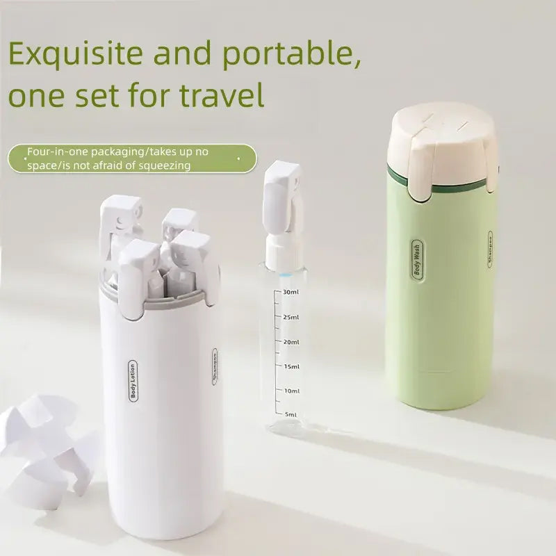 4-in-1 Leakproof Rotatable Travel Dispenser Set
