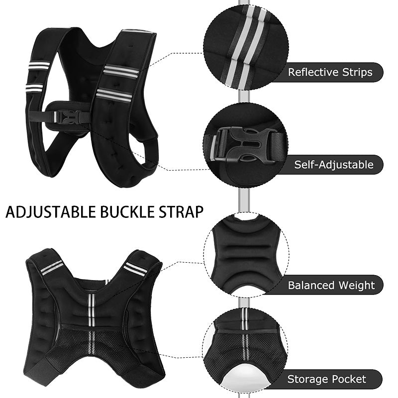 3KG(6.61 lb) Weighted Vest with Reflective Stripe