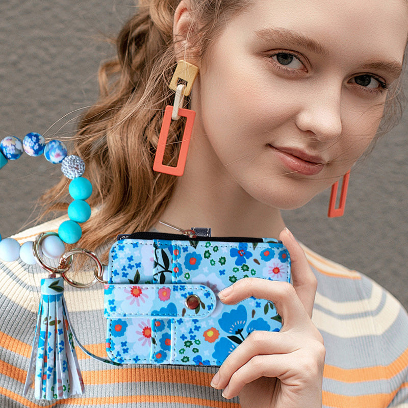 Boho Credit Card Holder Keychain Bracelet