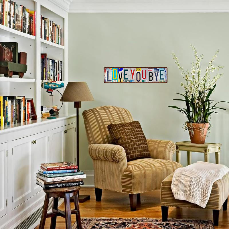 Retro License Plate Style Tin Sign Wall Decor