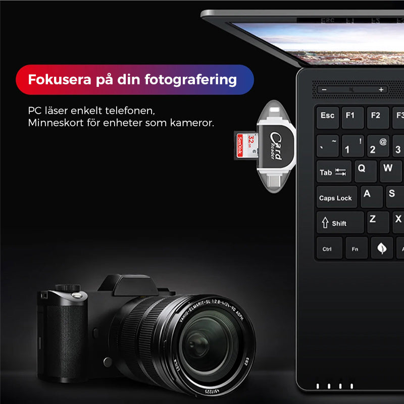 Multi-Port 4 in1 Universal SD TF-kortläsare
