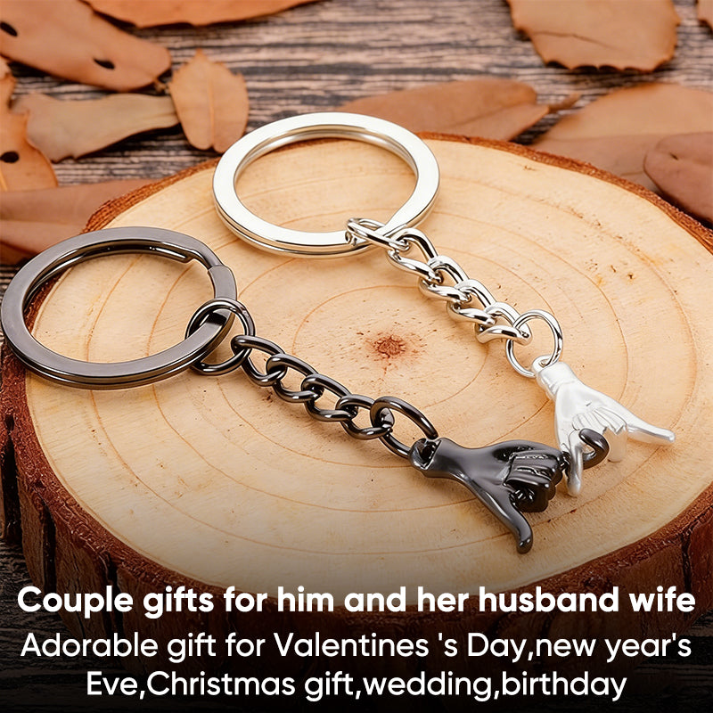 Couple Hand-Holding Creative Keychain Set