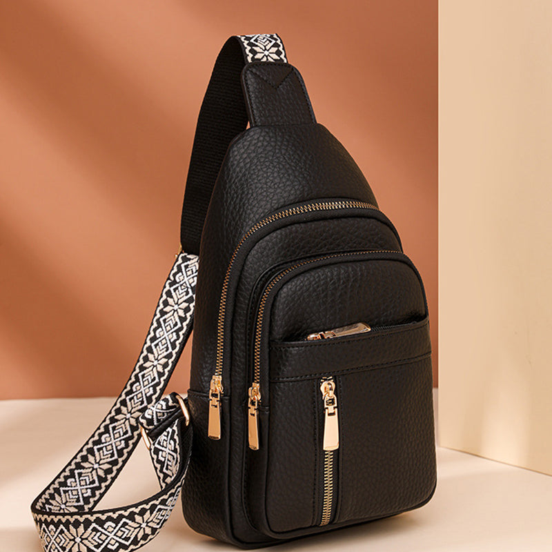 Avslappnad midjeväska med dragkedja för kvinnor