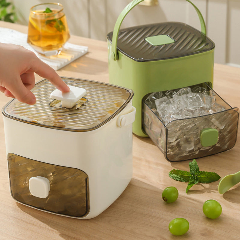 Handled Press-Type Ice Cube Tray (Double-Layer)