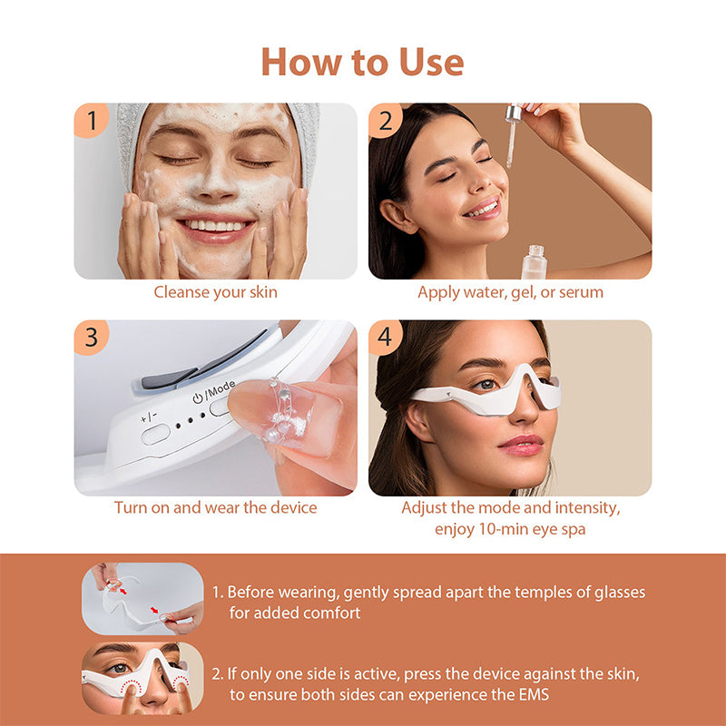 Microcurrent Eye Massager with Red Light Therapy