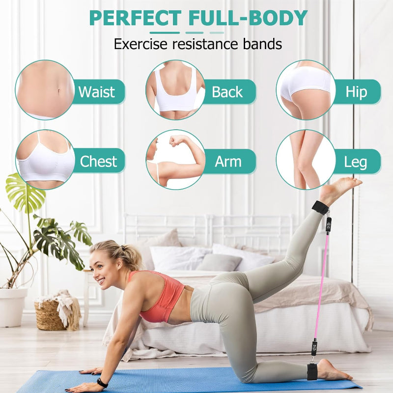 180lbs Pilates Bar Set with Resistance Bands for Women