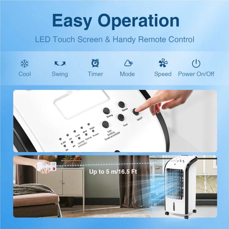 Portable Evaporative Air Cooler with Remote Control