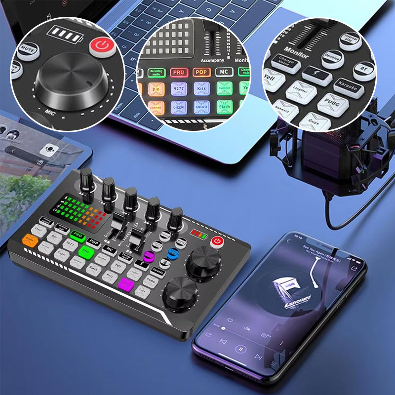 Live Sound Card with DJ Mixer Effects & Voice Changer