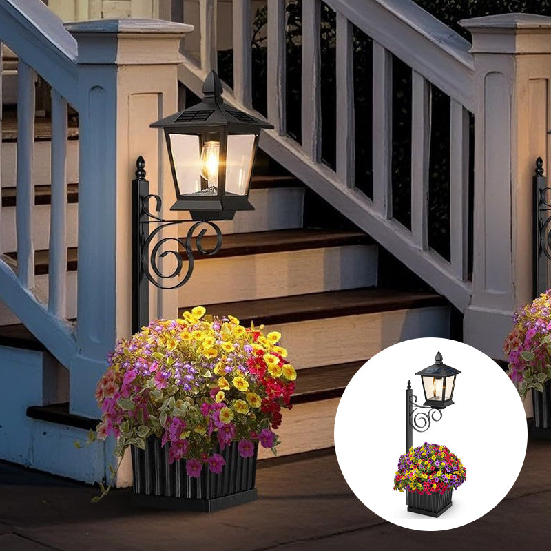 2-in-1 Solar Post Light with Planter