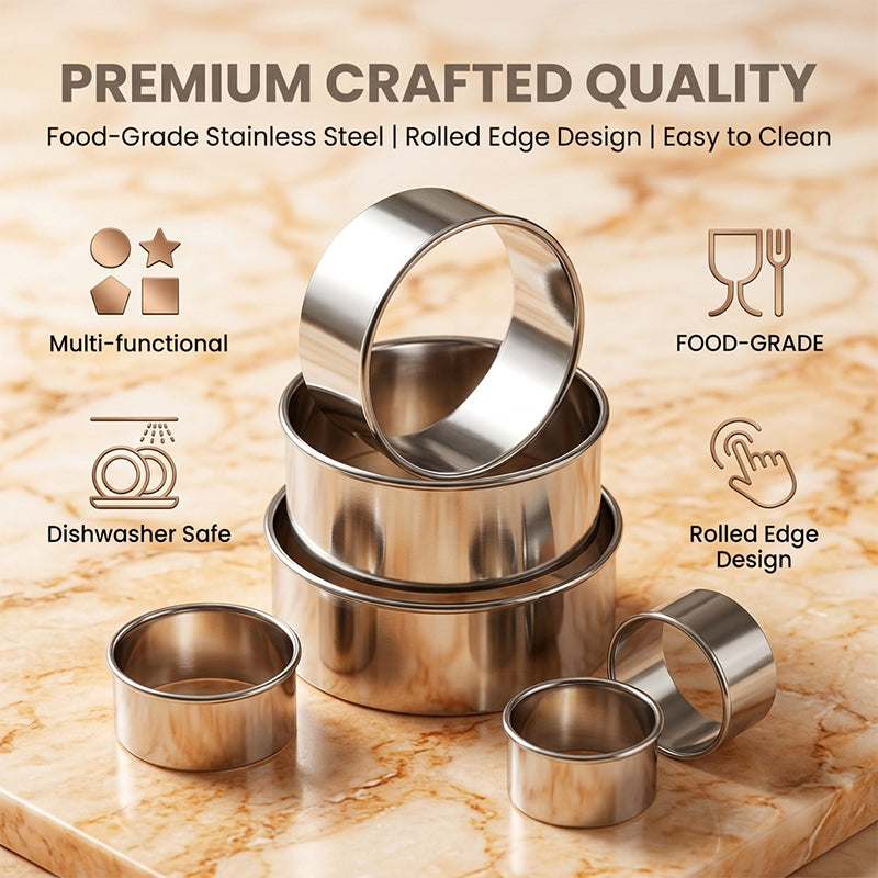 Premium 430 Stainless Steel Round Pastry Cutters