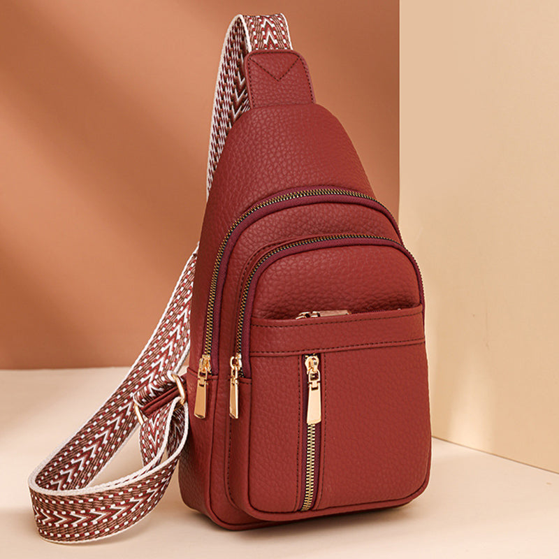 Avslappnad midjeväska med dragkedja för kvinnor