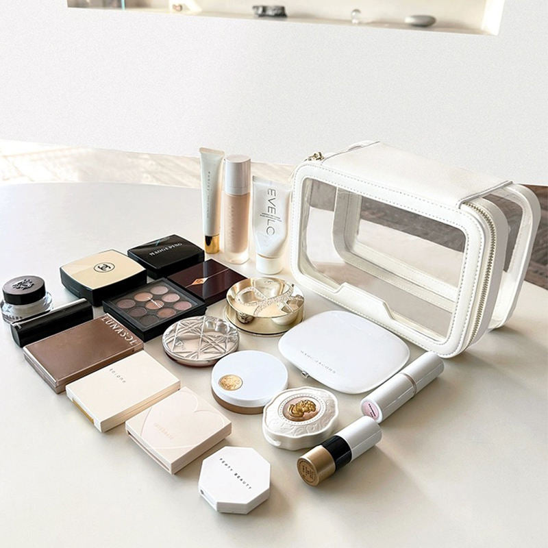 Clear Travel Makeup Bag – Waterproof TPU Cosmetic Organizer for Women